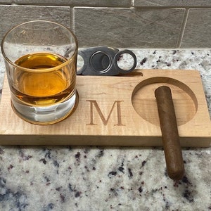 Cigar Ashtray and Coaster Maple | Engraved