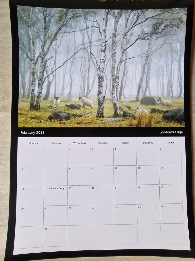A3 Size Peak District Woodlands 2023 Calendar Atmospheric James Mills