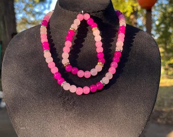 Set met kleurrijke kralenketting en armband | Sieradencadeauset