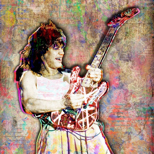 Eddie Van Halen Print, Eddie Van Halen Artwork, Eddie Van Halen Tribute Art, Eddie Van Halen Poster for Van Halen Fans