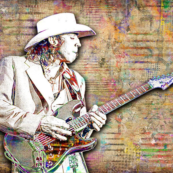 Affiche Stevie Ray Vaughan, Stevie Ray Vaughan Art, Stevie Ray Vaughan Tribute Artwork, Stevie Ray Vaughan Print pour les fans de Stevie Ray Vaughan