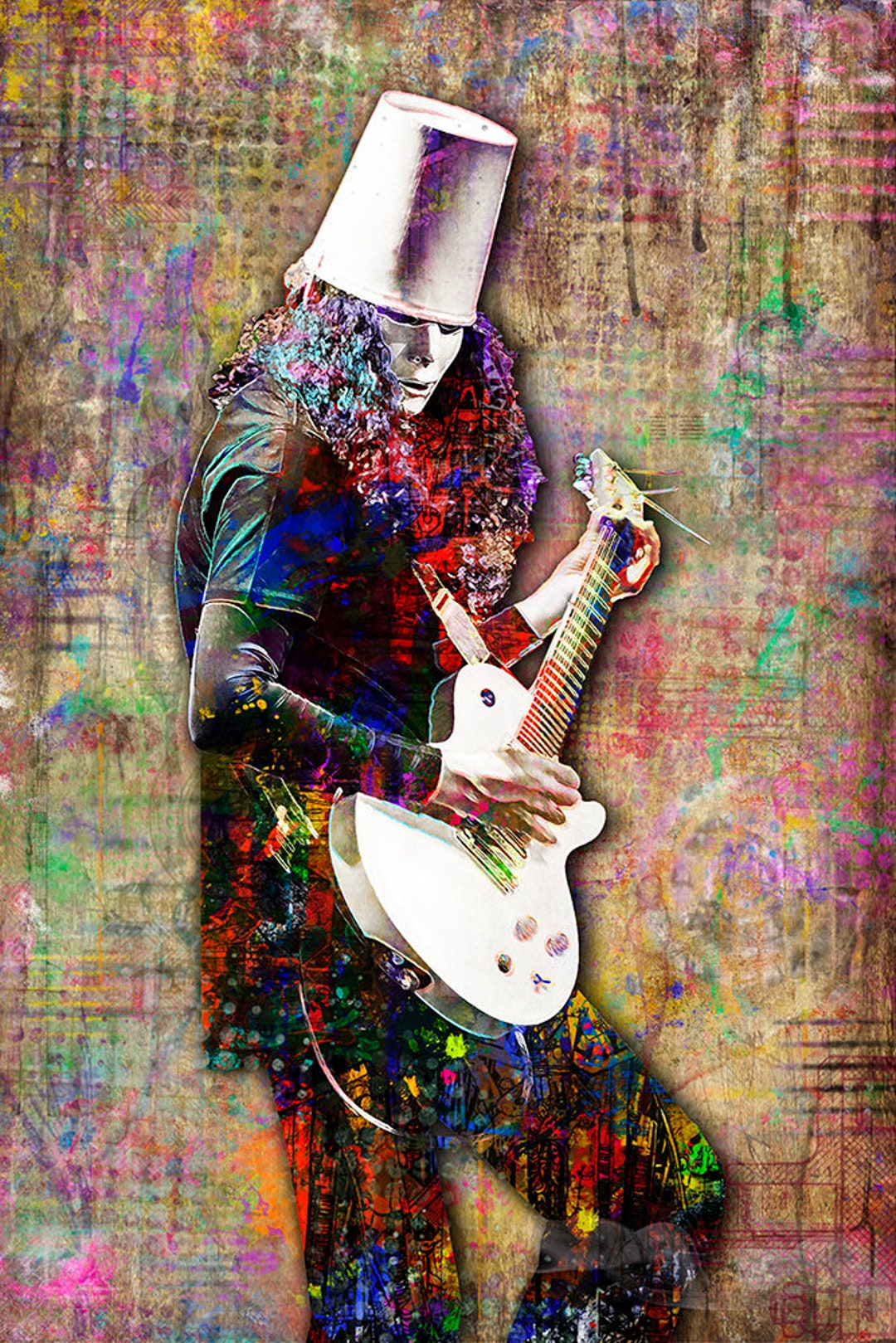Buckethead Print, Buckethead Artwork, Buckethead Art, Buckethead Poster