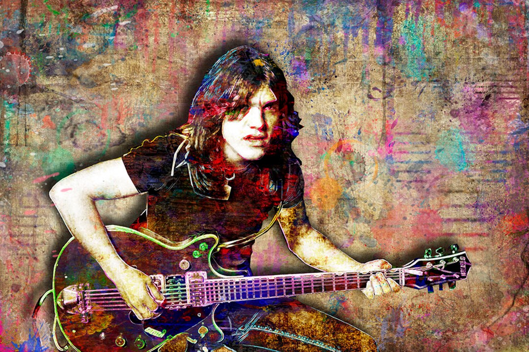 Malcolm Young Print, Malcolm Young Artwork, Malcolm Young Tribute Art ...