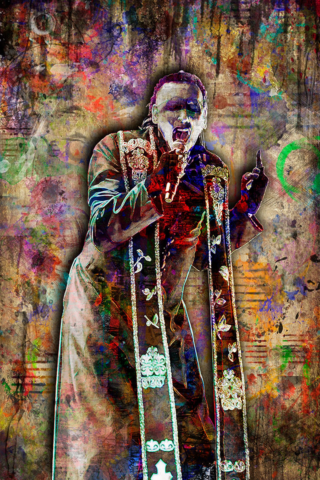 Marilyn Manson Print, Marilyn Manson Artwork, Marilyn Manson Art ...