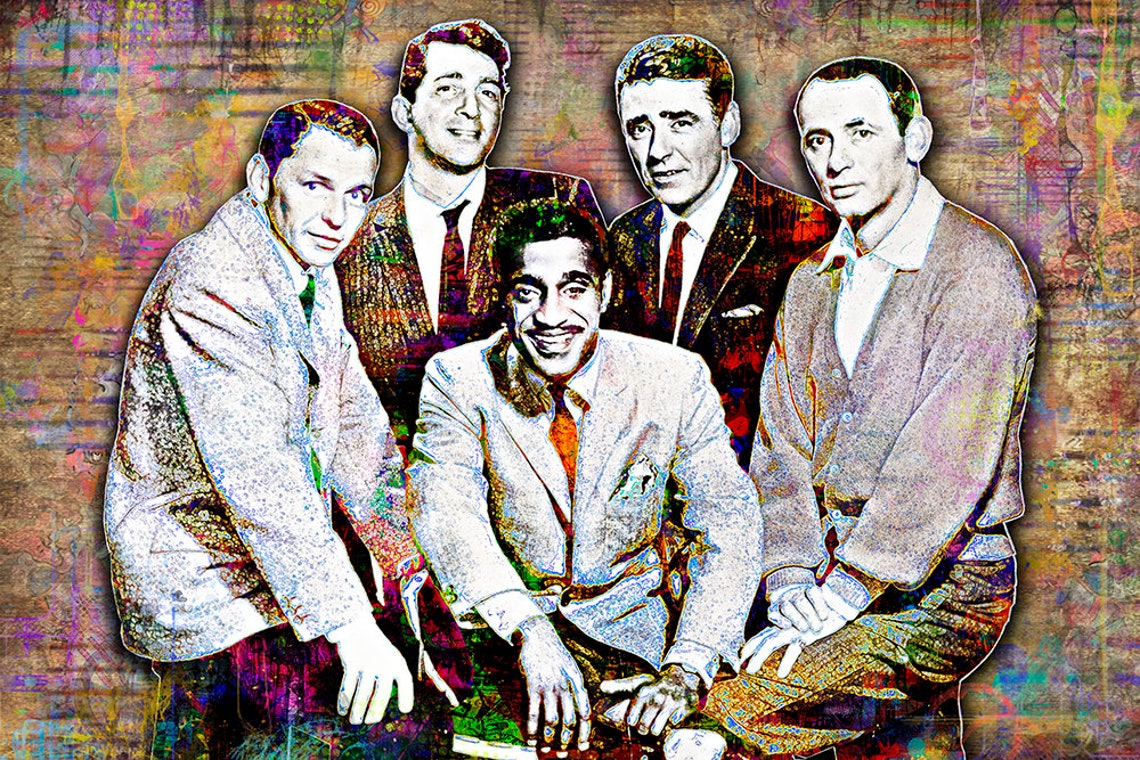 The Rat Pack Print the Rat Pack Artwork the Rat Pack Tribute Etsy