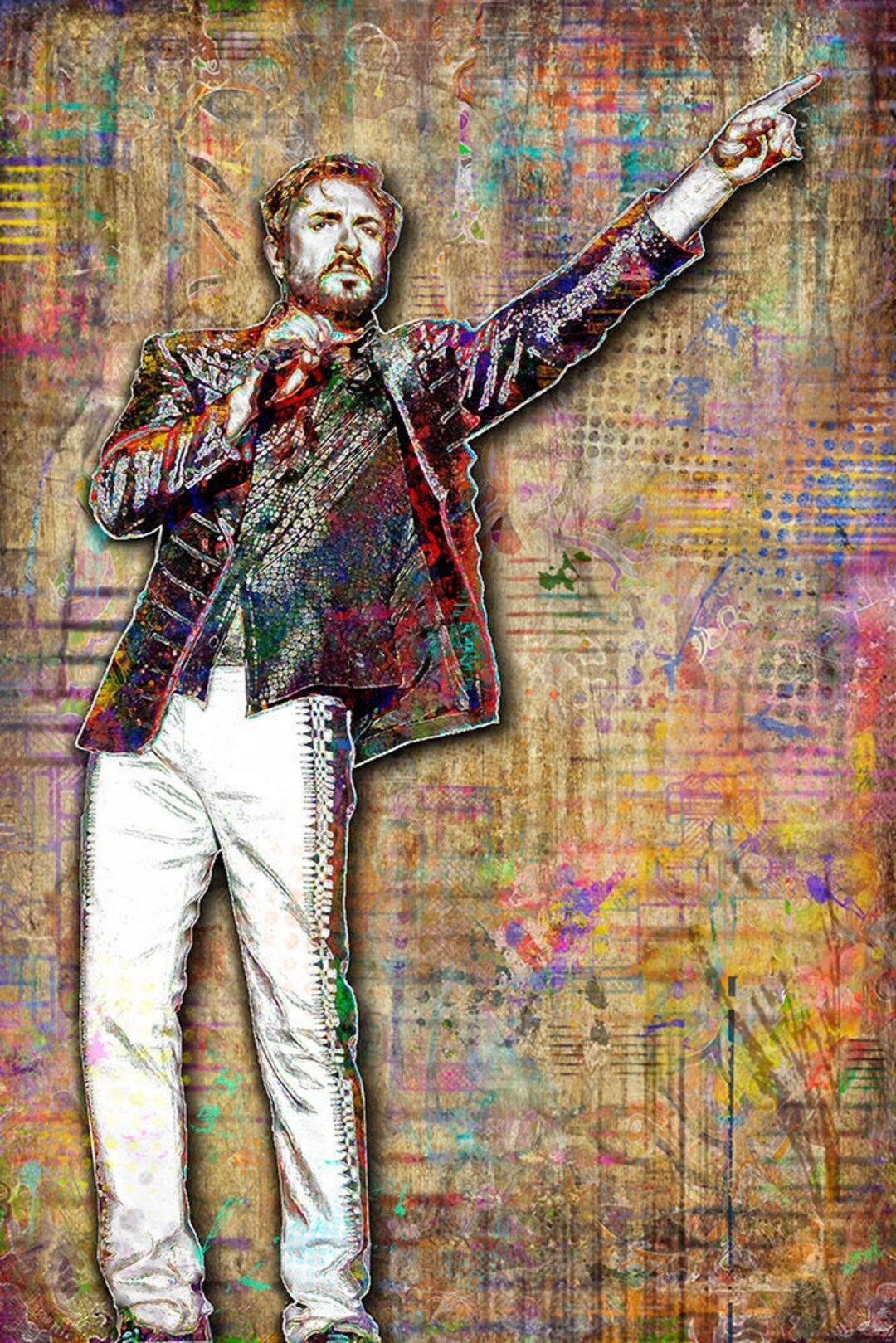 Simon Le Bon Print, Simon Le Bon Artwork, Simon Le Bon Art, Simon Le