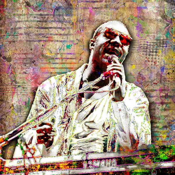 Impression de Stevie Wonder, oeuvre de Stevie Wonder, Art de Stevie Wonder, affiche de Stevie Wonder pour les fans de Stevie Wonder