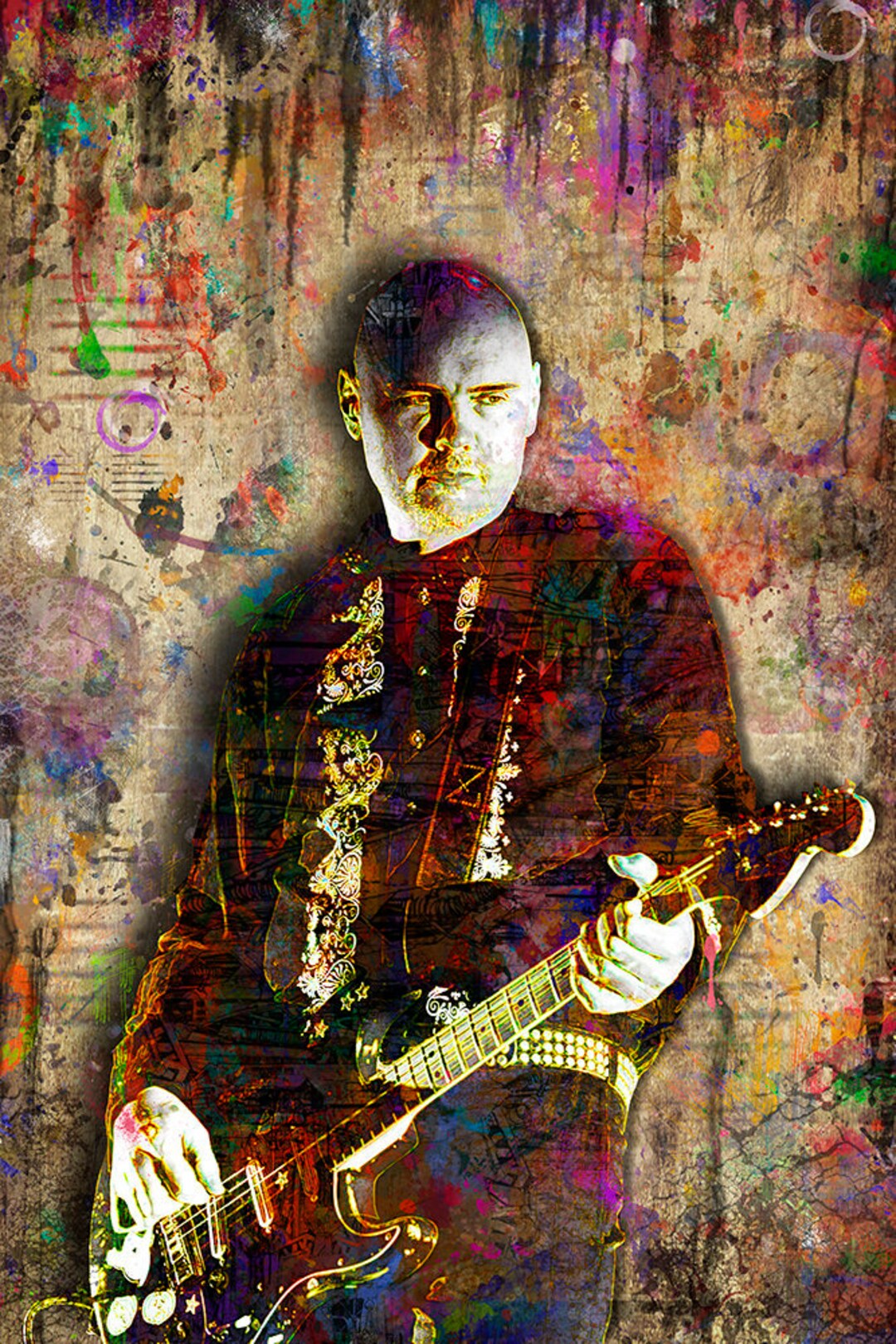 Billy Corgan Print, Billy Corgan Artwork, Billy Corgan Art, Billy