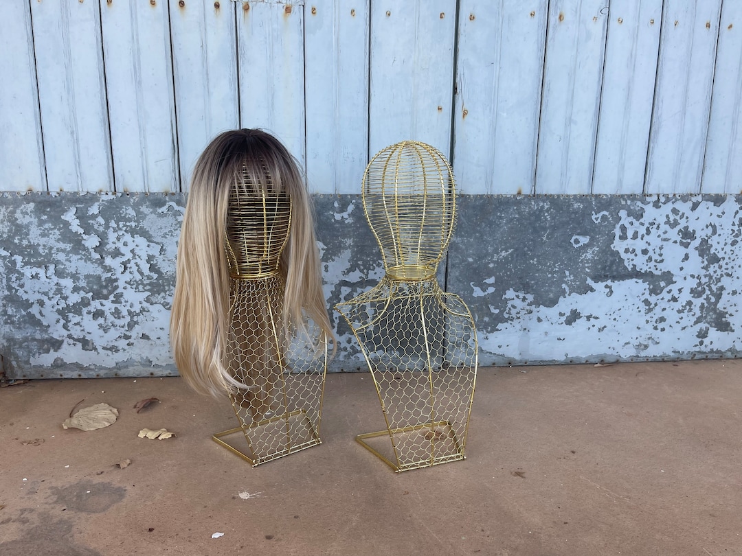 Gold Mannequin Head Manaqui Metal Head Wig Storage Wig Hanger Etsy