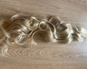 Blonde wire ponytail hair extensions, wig heat resistant hair fibers Highest quality #12/24