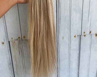 100% human hair - Blonde wire ponytail hair extensions, 16”- #22/10T10