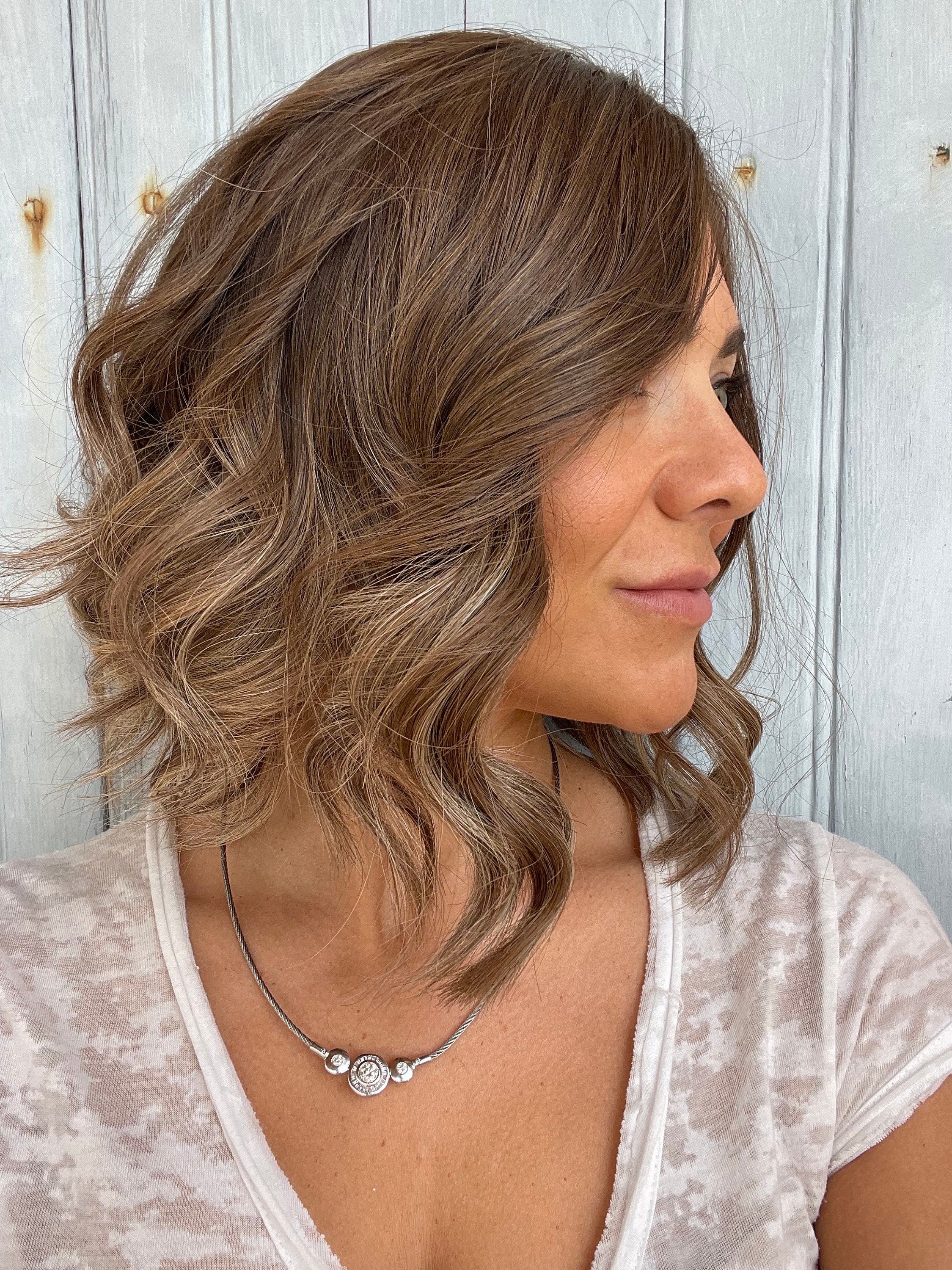 Parrucche Lunghe Fino Alle Spalle Per Donna, Fibre Sintetiche A Strati Marrone~p153975703 - Foto 9