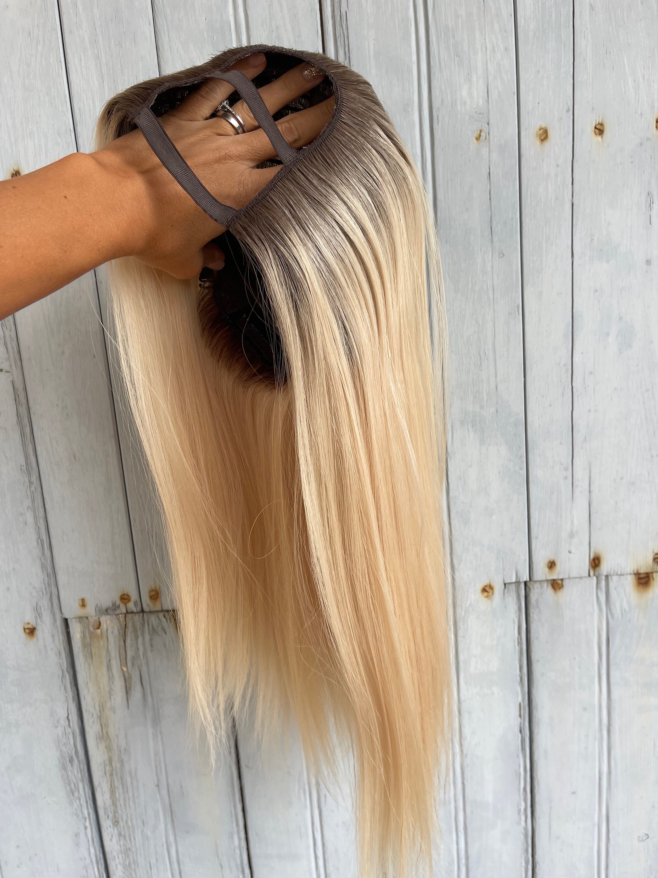 ☆100% remy hair human hair (U part) wig☆ 100% REMY Human Hair Blonde U-part Wig, Hair Extensions Wig to Add