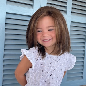 Little Girls Wig Kids Wig, Brown Bob Wig for Kids, Alopecia Little Girls Wig, Brunette for