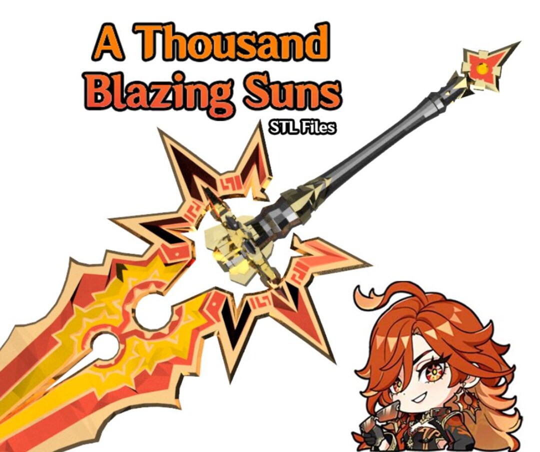 Genshin Impact A Thousand Blazing Suns Claymore STL Etsy