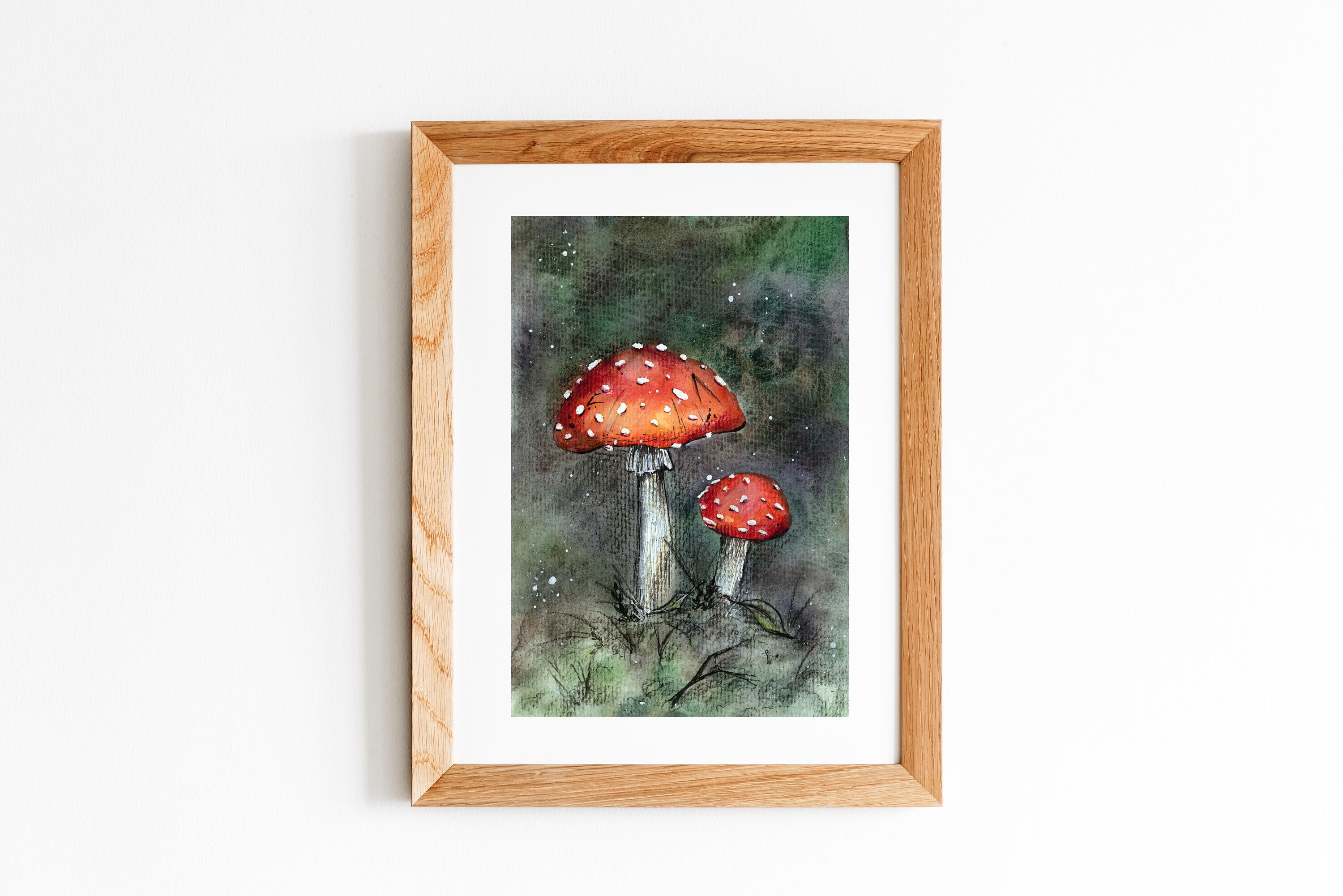 Watercolor mushroom wall art printable Download digital Etsy