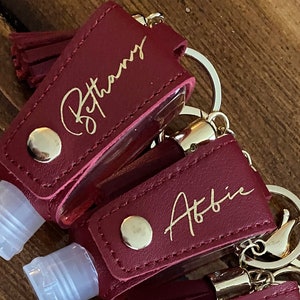 Personalised Faux Leather Sanitiser Holders