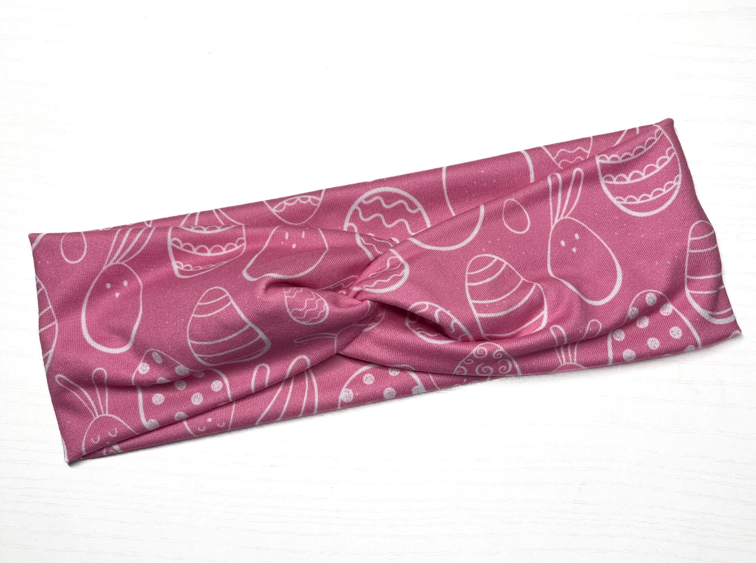 Pink Easter , Boho Twist Headband, Handmade Hair Accessory 