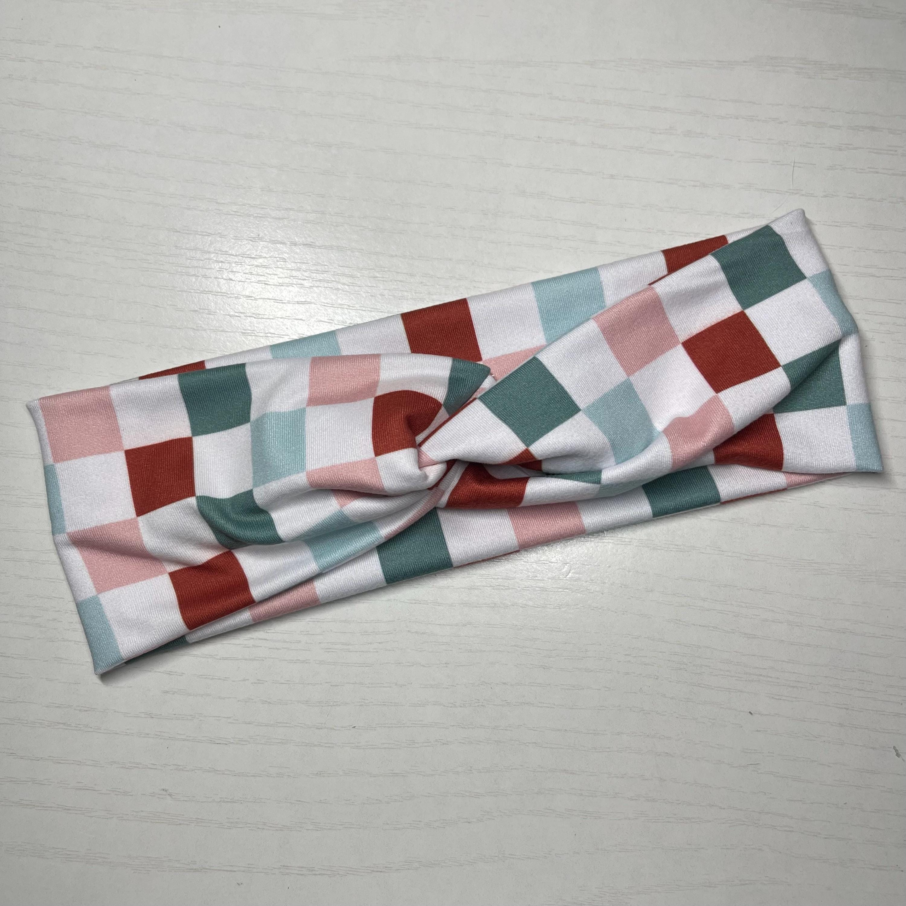 Boho Checkers Festive Checkers, Boho Twist Headband, Handmade Hair Accessory Womens ...