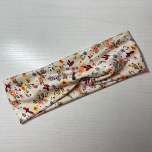 Mulitcolored floral, twist headband, nurse headband, adult turban, headbands for women, cute headband, stretchy, chunky, boho, comfortable