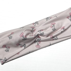 Blush dainty flowers, twist headband, nurse headband, adult turban, headbands for women, cute headband, stretchy, chunky, boho, Floral