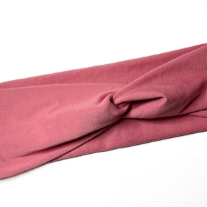 Old rose pink, twist headband, nurse headband, adult turban, headbands for women, cute headband, stretchy, chunky, boho, comfortable