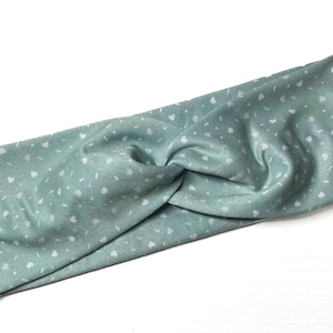 Mint Green hearts & sprinkles, valentine, twist headband, nurse headband, adult turban, headbands for women, cute headband, stretchy, chunky