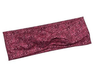 Rött glitter, 4 juli, boho twist-pannband, handgjort hårtillbehör för kvinnor, mjukt stretchtyg, snyggt, bekvämt, kan användas hela dagen, sjuksköterska