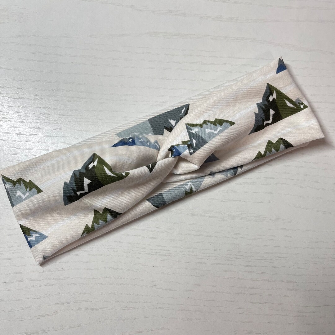 Hiking Mountains, Twist Headband, Nurse Headband, Adult Turban