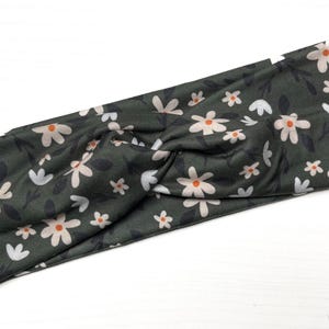 Olive Green Floral Headband - Etsy display picture 2