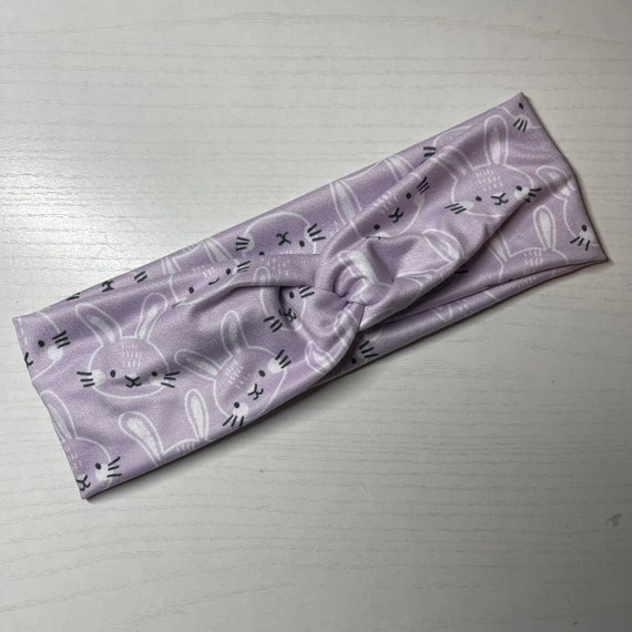 Purple Easter Bunny, Boho Twist Headband, Handmade Hair 