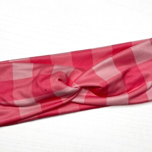 Pink checkers, twist headband, nurse headband, adult turban, headbands for women, cute headband, stretchy, chunky, boho, Floral