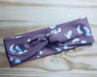 Pink & Weiß Gepard, Pinup, Boho, Herbst, Kinder Chunky Sailor Knot Stirnband, Kinder weiches und dehnbares Turban Stirnband, Stirnbänder für Kinder