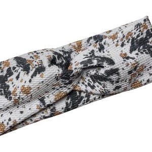 Black, white and gold sparkles, twist headband, nurse headband, adult turban, headbands for women, cute headband, stretchy, summer, fruity