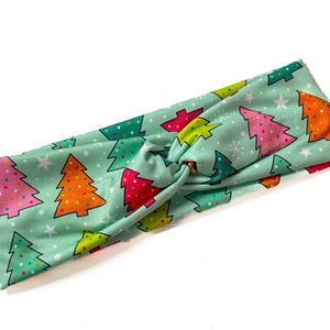 Multicolored Trees, twist headband, nurse headband, adult turban, headbands for women, cute headband, stretchy, chunky, boho, comfortable