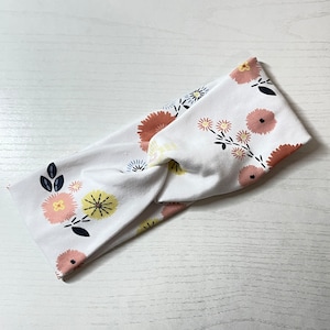 Blooming florals, twist headband, nurse headband, adult turban, headbands for women, cute headband, stretchy, chunky, boho, comfortable