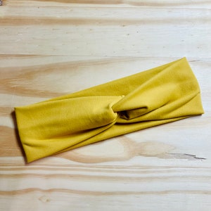 Mustard Yellow, Pinup, Boho, Fall, Kids Chunky Sailor Knot Headband, Kids Soft and Stretchy Turban Headband, headbands for kids
