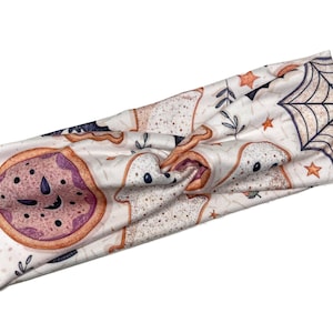 Vintage sugar cookie, ghost, bat, Halloween, twist headband, nurse headband, adult turban, headbands for women, cute headband, stretchy