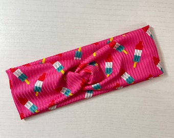 Popsicles Rib knit, twist headband, nurse headband, adult turban, headbands for women, cute headband, stretchy, chunky, boho, comfortable