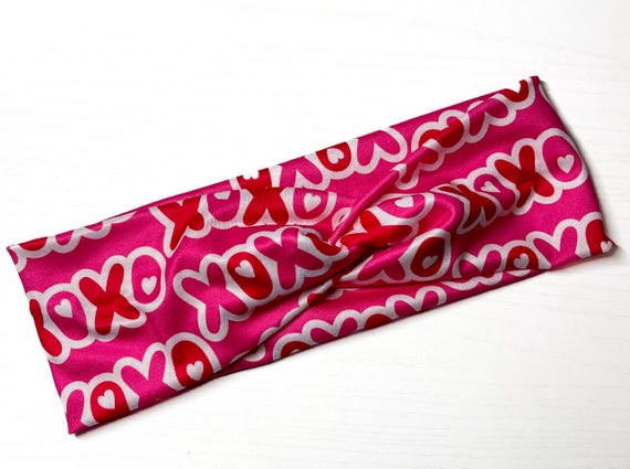 Handmade Hand crafted XOXO Knit headband pink Xoxo Headband - Etsy main image 4