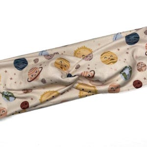 Outerspace planets, galaxy, twist headband, nurse headband, adult turban, headbands for women, cute headband, stretchy, boho