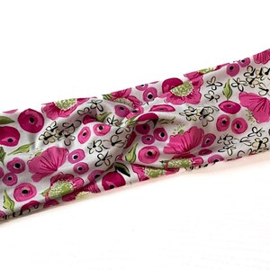 Pink Floral twist Headband, headband, nurse headband, adult turban, headbands for women, cute headband, stretchy, chunky, boho, comfortable