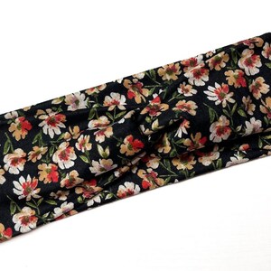 Black & red floral, twist headband, nurse headband, adult turban, headbands for women, cute headband, stretchy, chunky, boho, comfortable
