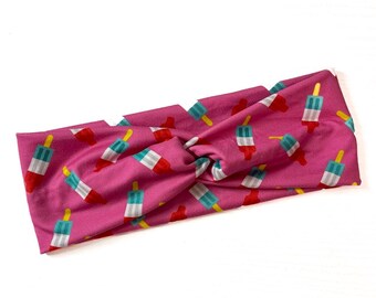 Popsicles, twist headband, nurse headband, adult turban, headbands for women, cute headband, stretchy, chunky, boho, comfortable