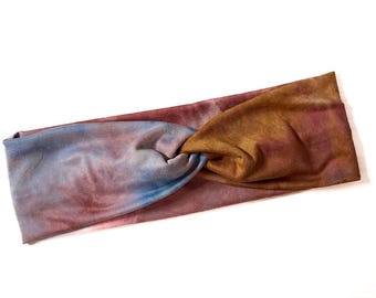 Sunset tie dye, twist headband, nurse headband, adult turban, headbands for women, cute headband, stretchy, chunky, boho, comfortable