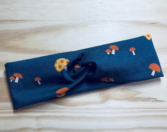 Toadstool mushrooms, twist headband, nurse headband, adult turban, headbands for women, cute headband, stretchy, chunky, boho, comfortable