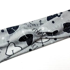 Heartbreaker grey rib, twist headband, nurse headband, adult turban, headbands for women, cute headband, stretchy, chunky, boho, comfortable