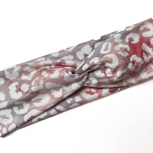 Pink tie dye leopard, twist headband, nurse headband, adult turban, headbands for women, cute headband, stretchy, chunky, boho, comfortable