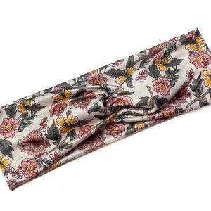 Vintage floral, twist headband, nurse headband, adult turban, headbands for women, cute headband, stretchy, chunky, boho, comfortable