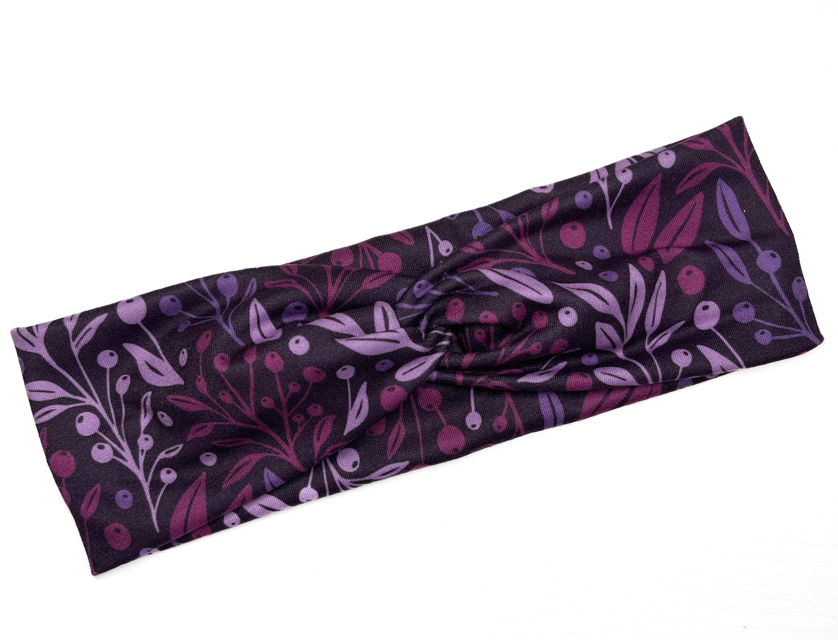 Berry Wine Floral Twist Headband: Stretchy Boho Turban - Etsy
